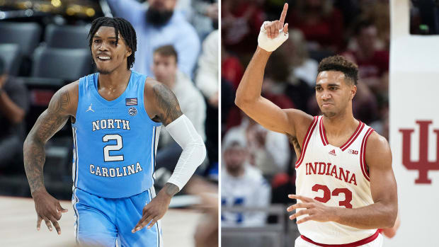 UNC’s Caleb Love and Indiana’s Trayce Jackson-Davis